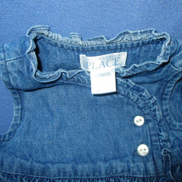 Infant Girl's Denim Dress Size 0-3 Months Children's Palace - Picture 2 of 3